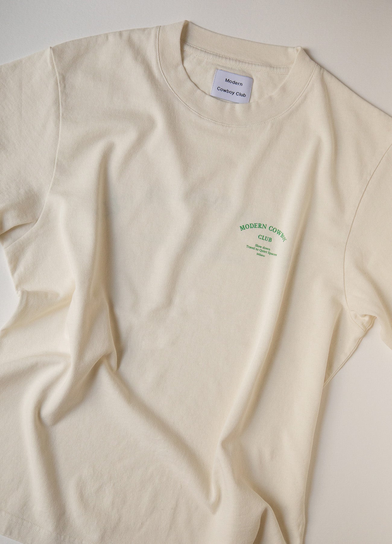 Jil T-shirt - Ivory & Green Logo