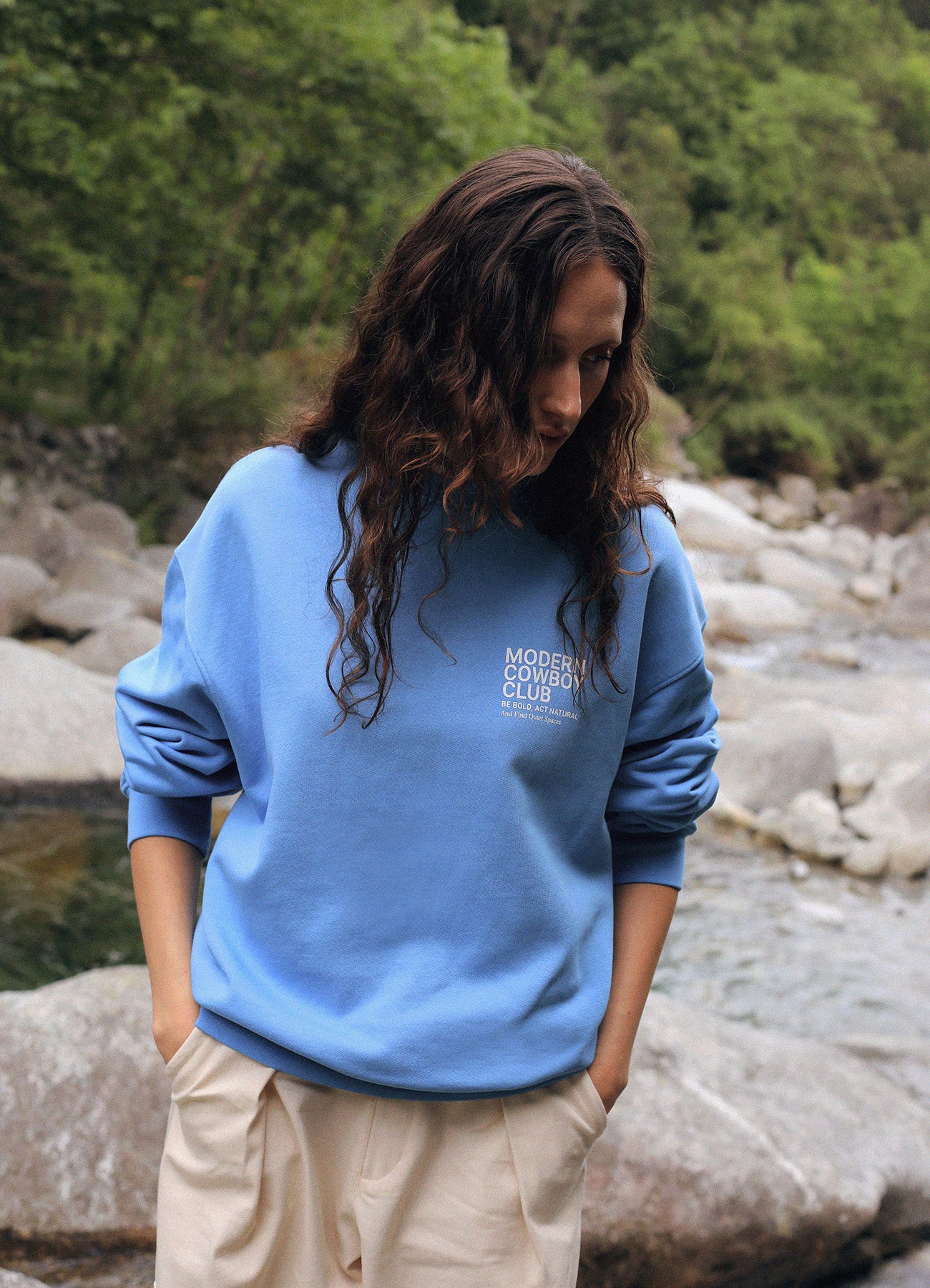 Meadow Crewneck - Blue & White Logo