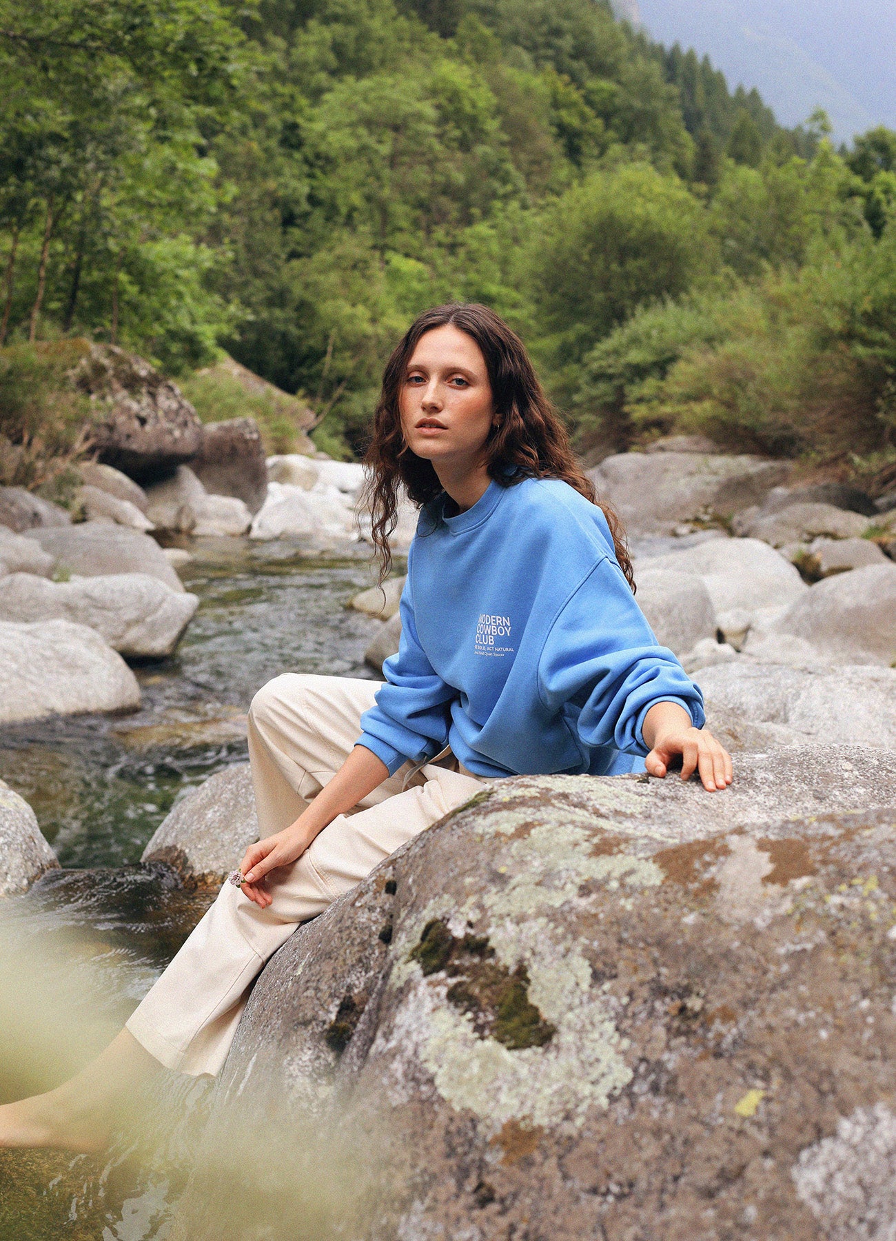 Meadow Crewneck - Blue & White Logo