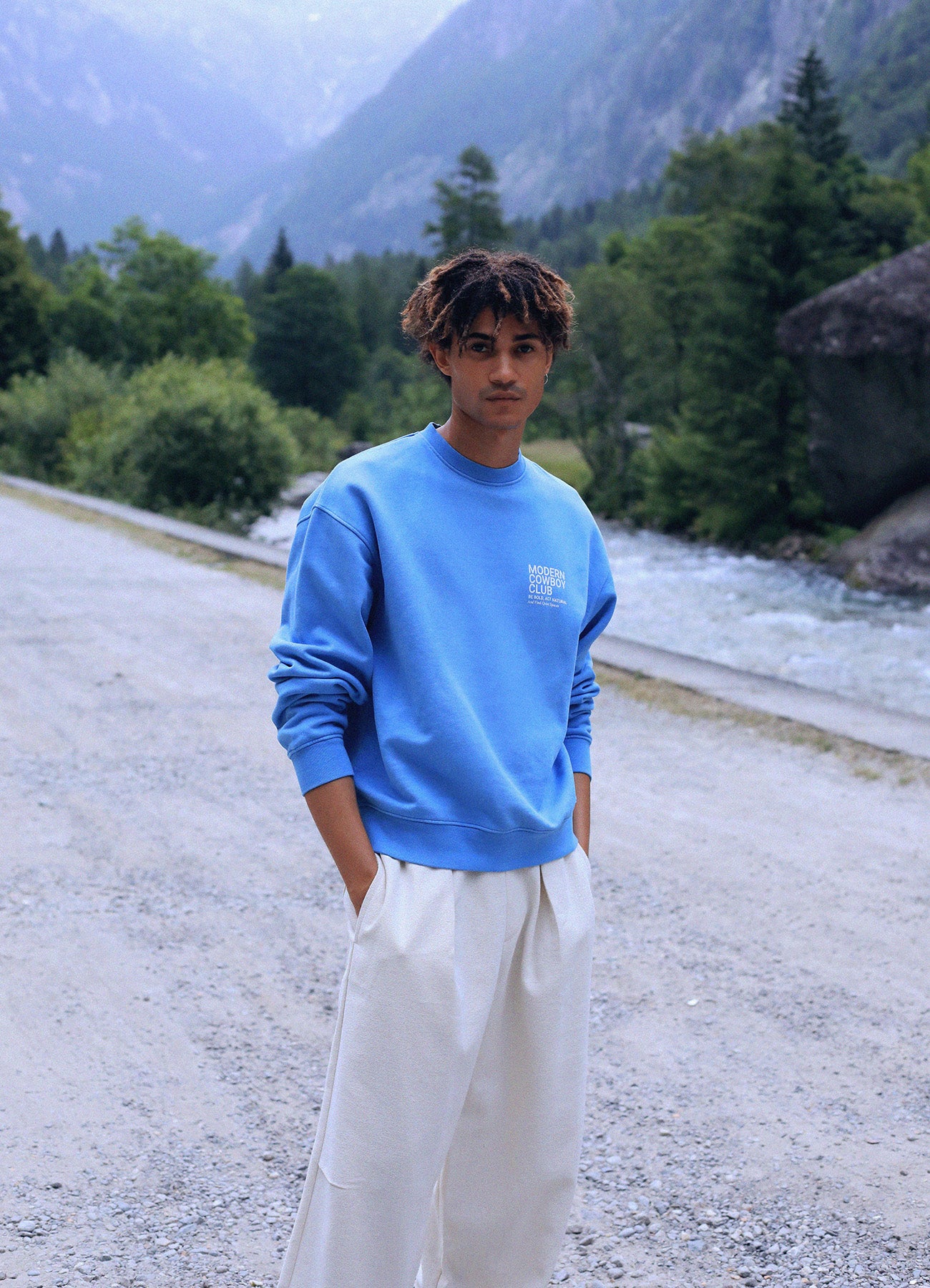 Meadow Crewneck - Blue & White Logo