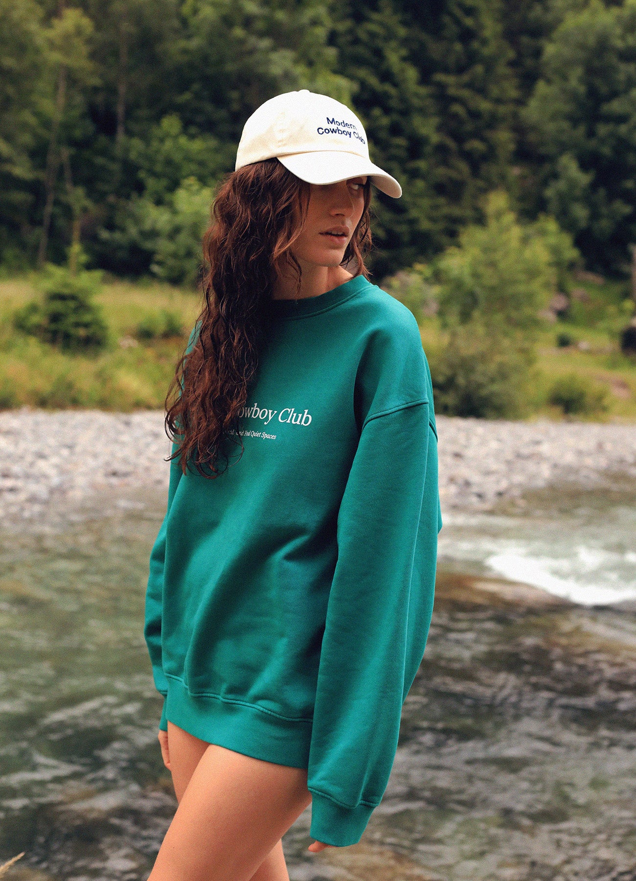 Meadow Crewneck - Green White Logo