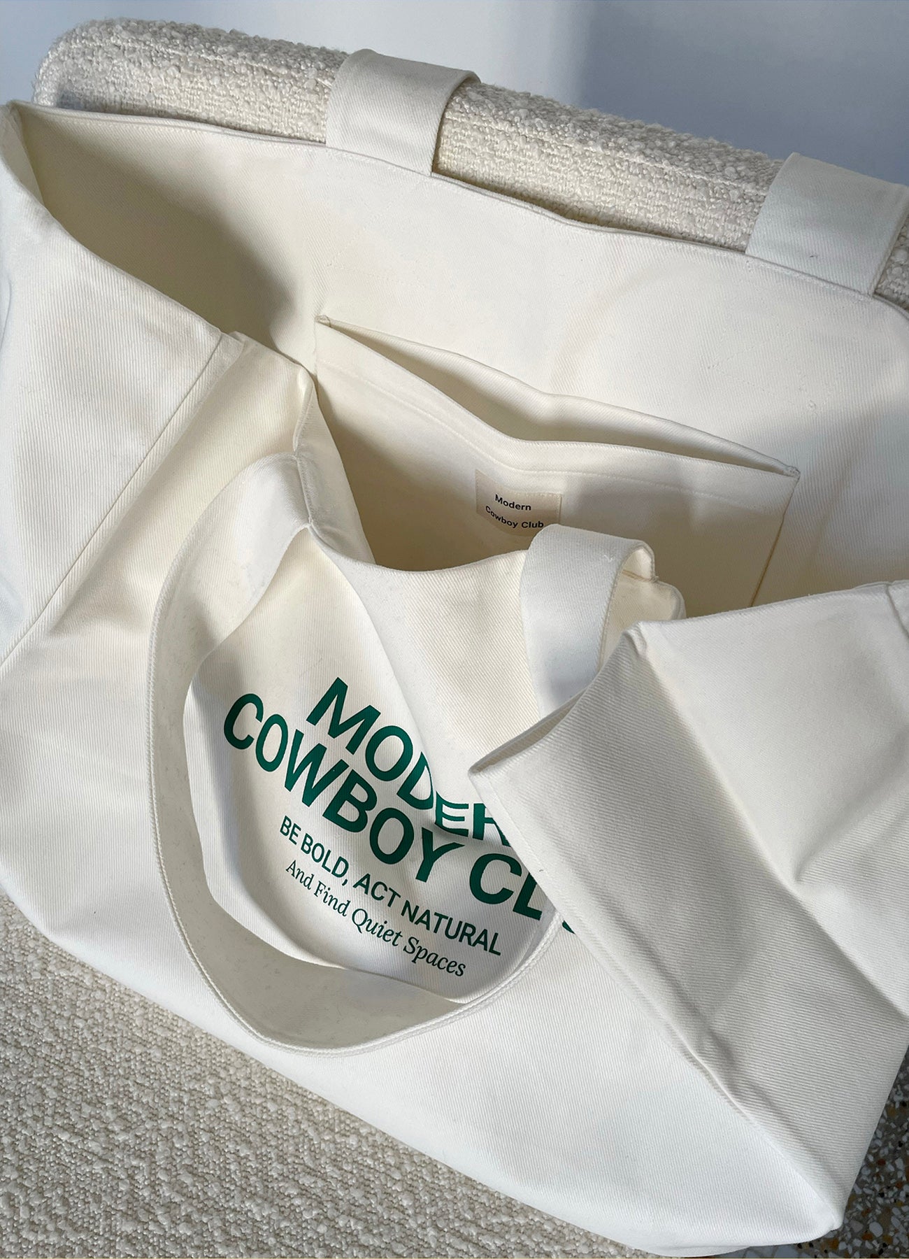 Marfa Travel Bag - Natural & Green Logo